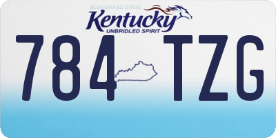 KY license plate 784TZG