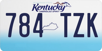 KY license plate 784TZK