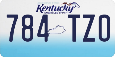KY license plate 784TZO