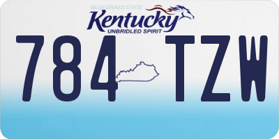 KY license plate 784TZW