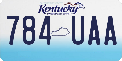 KY license plate 784UAA