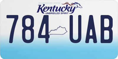 KY license plate 784UAB