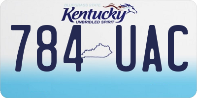 KY license plate 784UAC