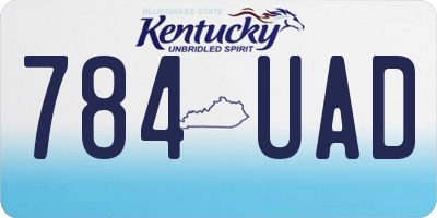 KY license plate 784UAD