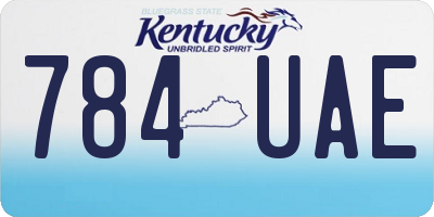 KY license plate 784UAE