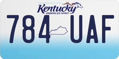 KY license plate 784UAF