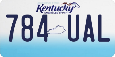 KY license plate 784UAL