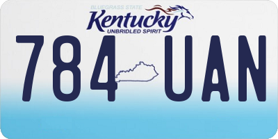 KY license plate 784UAN