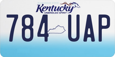KY license plate 784UAP