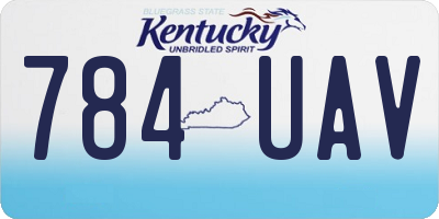 KY license plate 784UAV