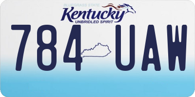 KY license plate 784UAW