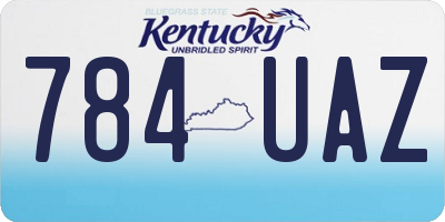 KY license plate 784UAZ