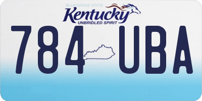 KY license plate 784UBA