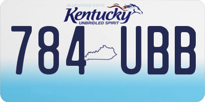KY license plate 784UBB