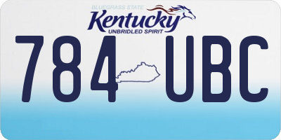 KY license plate 784UBC