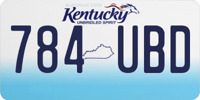 KY license plate 784UBD