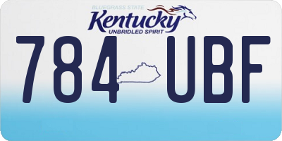 KY license plate 784UBF