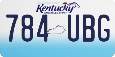 KY license plate 784UBG