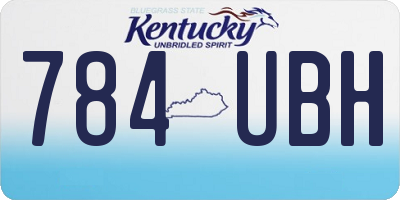 KY license plate 784UBH