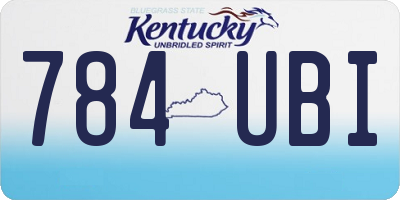 KY license plate 784UBI