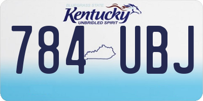 KY license plate 784UBJ