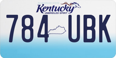 KY license plate 784UBK