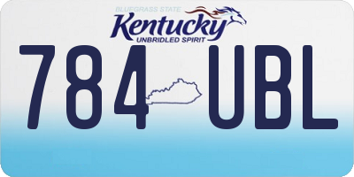 KY license plate 784UBL