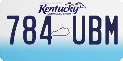 KY license plate 784UBM