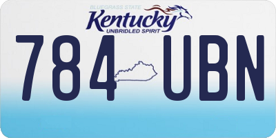 KY license plate 784UBN