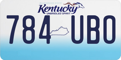 KY license plate 784UBO