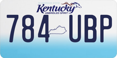 KY license plate 784UBP