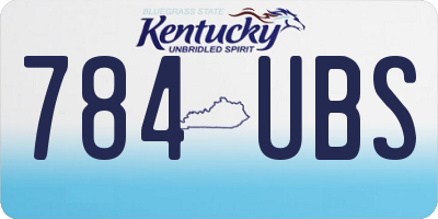 KY license plate 784UBS