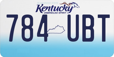 KY license plate 784UBT