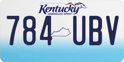 KY license plate 784UBV