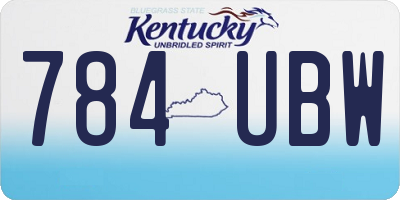 KY license plate 784UBW