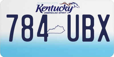KY license plate 784UBX