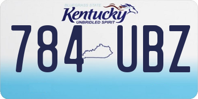 KY license plate 784UBZ