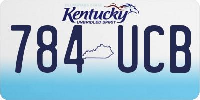 KY license plate 784UCB