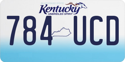 KY license plate 784UCD