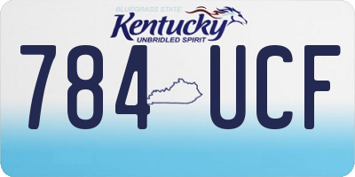 KY license plate 784UCF