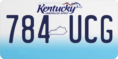 KY license plate 784UCG