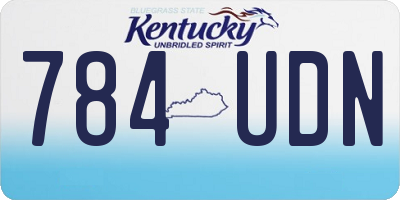 KY license plate 784UDN