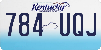 KY license plate 784UQJ