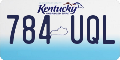 KY license plate 784UQL