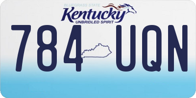 KY license plate 784UQN