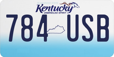 KY license plate 784USB
