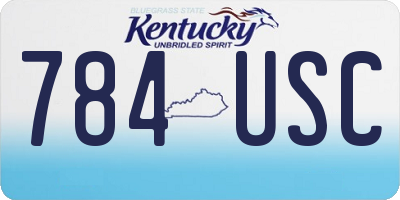KY license plate 784USC