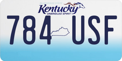 KY license plate 784USF
