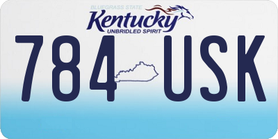 KY license plate 784USK