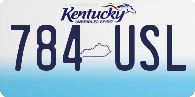 KY license plate 784USL